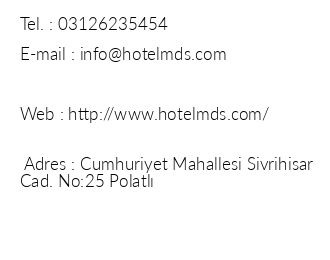 Hotel Mds iletiim bilgileri